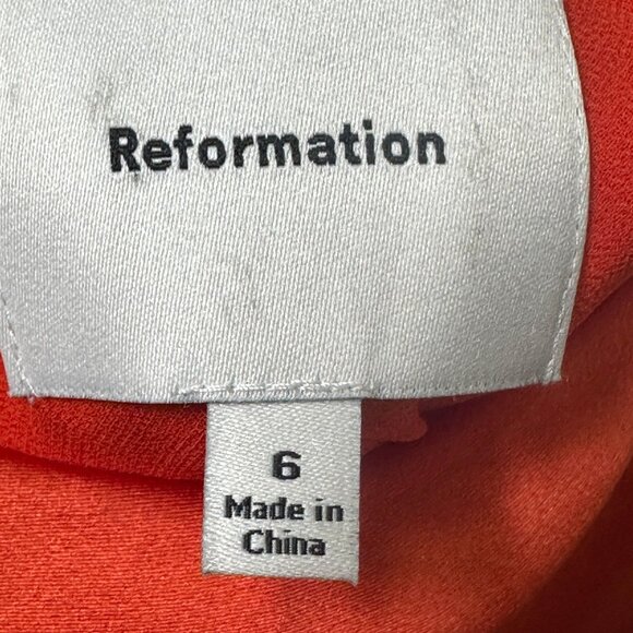 Reformation Maxi Skirt Womens Red Orange Size 6 Long Flowing A-Line 100% Silk - Picture 10 of 13